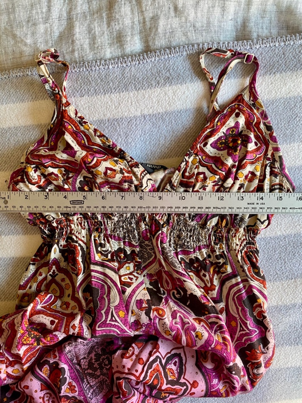 Lucky Brand fuchsia paisley maxi sun dress with ombre hem Size S - Picture 13 of 15